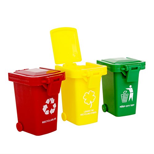 Original Color Trash Can Toy,Garbage Truck's Trash Cans, Mini Curbside Vehicle Garbage Bin Trashcan Great for Kids Toddlers