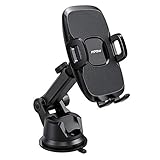 Mpow 104 Dashboard Car Phone Mount, Windshield Car Phone Holder, 2 Suction Levels, Washable Gel Pad Compatible iPhone XR,XS Max,X,8,7, Galaxy S10,S9,S8,S7,S6, Google, One Plus, Moto, and More, Black