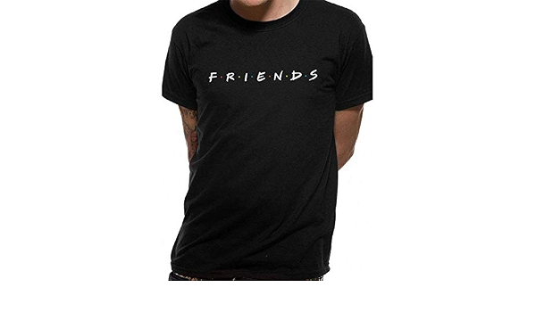 Friends Logo Black Crew Neck T-Shirt 