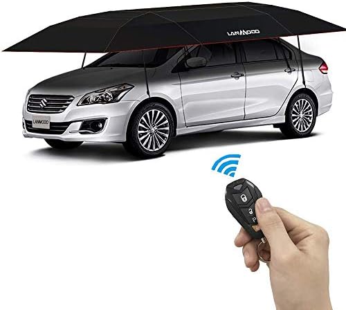 Liuliangmei Four Seasons Automatic Car Tent Carport Folding, Car Umbrella Tent Car Awning, Waterproof, Windproof, Snowproof, Storm Hail 4.8 2.8M,Black