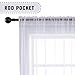 KEQIAOSUOCAI 2 Panels White Sheer Curtains 63 Inches Long Rod Pocket Light Weight Soft Sheer Voile Drapes Curtains for Basement Bathroom Bedroom Living Room Each is 52W x 63L