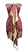 Peach Couture Women's Ravishing Reversible Jacquard Paisley Shawl Wrap Pashmina Baby Pink light Gold