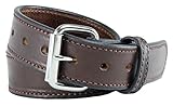 Relentless Tactical The Ultimate Concealed Carry CCW Leather Gun Belt - New and Improved - 14 ounce 1 1/2 inch Premium Full Grain Leather Belt - Handmade in the USA! Brown Size 52