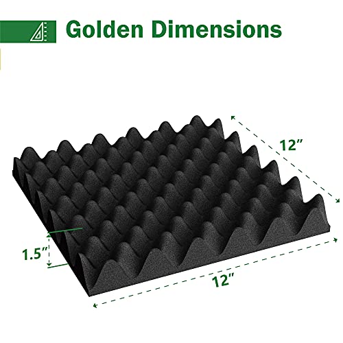 6 Pack Self Adhesive Sound Proof Wall Panels,1.5"X12"X12" Adhesive Soundproof Acoustic Panel