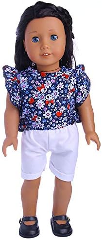 For Our Generation 18 inch American Girl Doll Clothing Set 2Pcs Shirt+Skirt /Pant,Girls Pretend Play Toy Gifts (A)