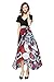 Joy EnvyLand Women V Neck Tunic Floral Chiffon Evening Party Maxi Swing Dress