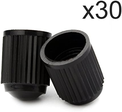 RION TECH 30 Pack Tyre Valve Dust Caps for Car, Motorbike, Trucks, Bike, Bicycle,22-5-00709-8A Black Plastic Valve Cap (Black)