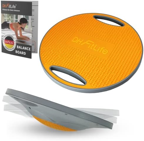 Balance Board, Wackelbrett, Balance Pad mit Griffen, extra groß Ø 42cm, max. 200 KG, Gleichgewichtstrainer, Fitness Balance-Board Erwachsene