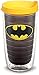 Tervis DC Comics Batman Emblem Made in USA Double Walled Insulated Tumbler Travel Cup Keeps Drinks Cold & Hot, 16oz, Quartz - Yellow Lid