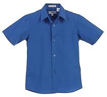 Gioberti Boy's Short Sleeve Solid Dress Shirt, Royal Blue, 4