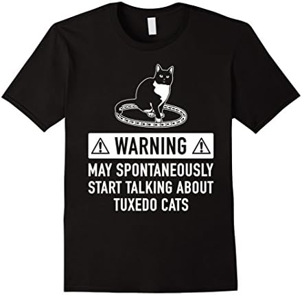 Mens Funny Tuxedo Cat Owner T-shirt Gift Idea 2XL Black