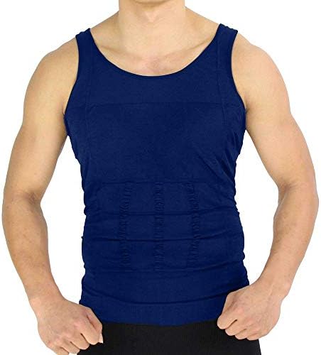 PU Health Men's Back Posture Corrective, Body Support & Compression T-Shirt Waist Trimming Shirts, Small, 0.8 Pound