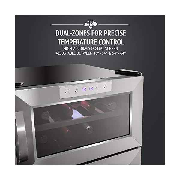 Ivation-Premium-Stainless-Steel-24-Bottle-Dual-Zone-Thermoelectric-Wine-CoolerChiller-Counter-Top-Red-White-Wine-Cellar-wDigital-Temperature-Freestanding-Refrigerator-Quiet-Operation-Fridge