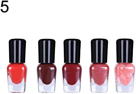 xxiaoTHAWxe Nail Polish, 5 Colors/Set Odorless Water Base Peel-Off Nail Polish Gel DIY Manicure Tool 5#
