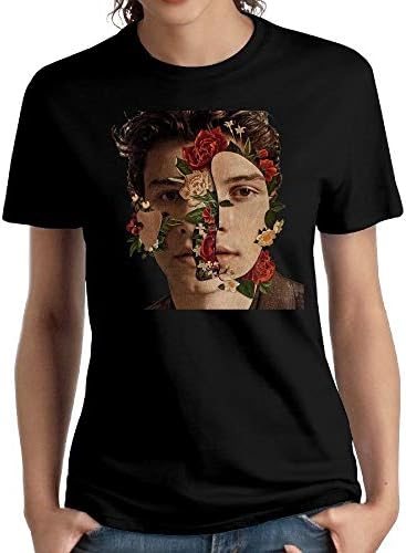 PaulIanCarmichae Woman Shawn Mendes Funny Short Sleeve Tees Youth Music Band T-Shirts Black