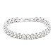 Botrong Fashion Roman Style Women Crystal Diamond Bracelets Gifts (Silver)