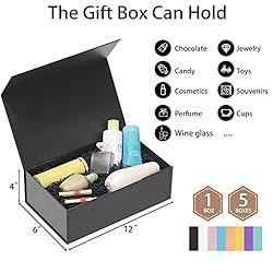 RYDDOY Black Gift Box, 12x6x4'' Gift boxes for