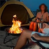 Yaheetech Fire Pit Portable Folding Firepit with Grill 54 cm Dia Black view 2