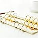 Grekywin 4 Pcs 3-Rings Metal Loose Leaf Binder Rings Stainless Steel Clip for Notebook Diary Photo Album (Gold Tone) (4 pcs Gold + 4 pcs Silver)