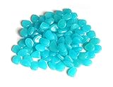 HoneyToys 500Pcs Luminous Pebbles Glow in the Dark Garden for Walkways and Decor (Blue)