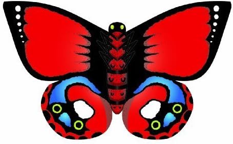 WindnSun Indian Red Butterfly Nylon Kite-32 Inches Wide by Brainstorm by Brainstorm Products LLC