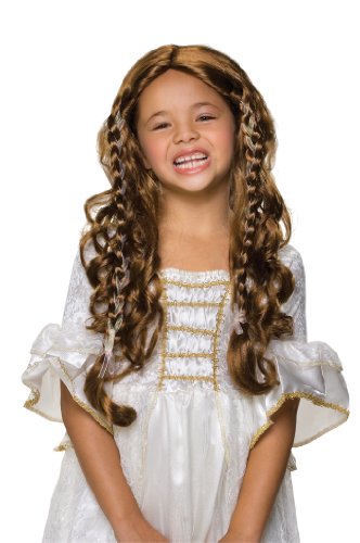 Rubie s fairy tale princess child s costume wig, brunet…