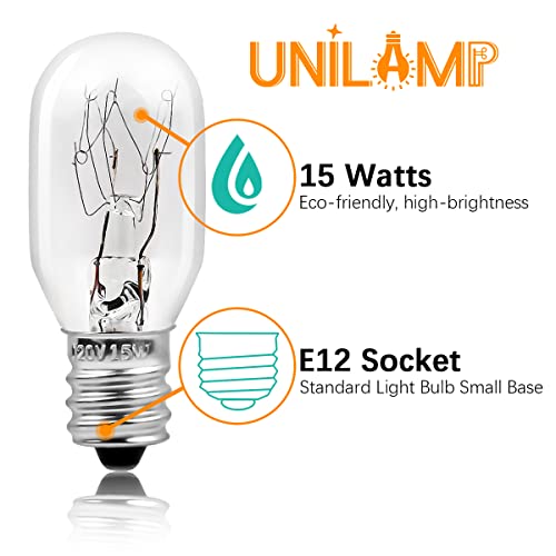 UNILAMP Salt Lamp Bulbs, 15 Watt Dimmable Brightness Light Bulbs, E12