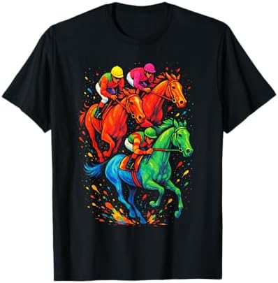 タレントカード Rest&Recreation RR horse graphic tee Amazon.com: Colorful Jockey Boy on Mens Horse Racing T-Shirt