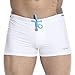 Funycell Mens Swim Trunks Swimwear Short Compression Swimsuits ,White,US L-Asia Tag XXL,Waist:33