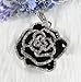 Crystal Rose Flower Jewelry USB Flash Drive with Necklace:8GB(Black)