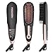 Hair Straightener Brush Fast Heating Hot Hair Straightening Brush Travel Size Ceramic Heated Beard Straightener Brush Anti-Scald Auto-Off Dual Voltage Portable Frizz-Free Electric Straightening Comb