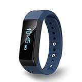 Diggro i5 plus Bluetooth Smart Bracelet Watch Wristband Sports Fitness Tracker Pedometer Step Counter Tracking Calorie Health Sleep Monitor for Android IOS (Blue)