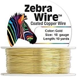 Zebra Coated Copper Wire Gold 18 Gauge 10 Yards
