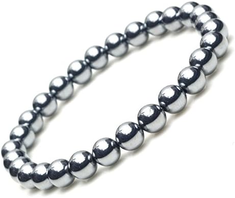 OVER-9 テラヘルツ ブレスレット 6mm 公的機関にて検査済み！高純度99% メンズ レディース アクセサリー テラヘルツ鉱石 丸玉 原石 パワーストーン 天然石 遠赤外線 1連 【16cm】