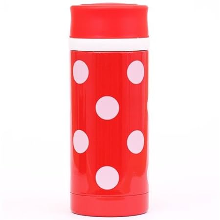 Lindo termo botella térmica grande roja lunares de Japón: Amazon ...