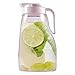 Pratico Kitchen LargePour Water, Juice, and Beverage Airtight Pitcher, Made in Japan, 3.2 qt, 102 oz, White