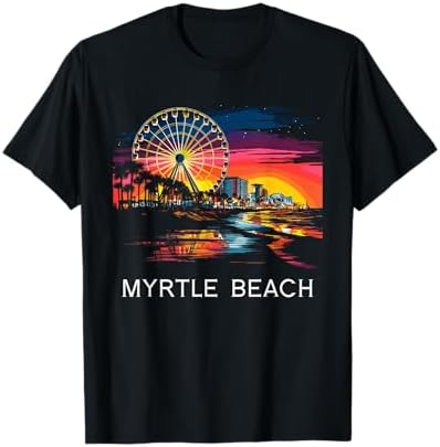 Amazon.com: Vintage Myrtle Beach South Carolina Sunset Skyline 