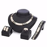 5PC Gold Plated Africa Royal Style Jewelry Sets Necklace Wedding Party Dance Show Costume