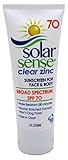 Solar Sense Spf#70 Clear Zinc Face & Body 3oz Tube (2 Pack)