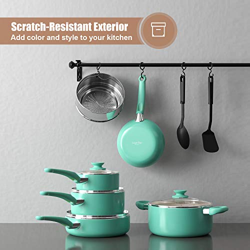 Cook Code 12 Piece NonStick Ceramic Kitchen Cookware Set, Ceramic Pots