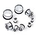 8pcs Stainless Steel Single Flare Flesh Tunnel Ear Plugs Expander with Silicone O-Ring 4g(5mm)