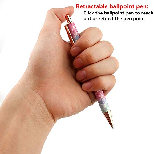 Ballpoint Pens, 4 PCS Retractable Pen Black Ink Medium Point (1.0mm) Click Ball Pens Rose Gold Office Supplies for Men, Women, Students, Business - Thumbnail 5