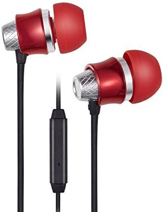 InOpera IN-M01 Wired Metal Bass Stereo Earbuds with Microphone Mic HD Bass Stereo Functional In Ear Headsets Earpieces Earsets Headphones for iPod iPhone iPad MP3 Tablet PC Smartphones (Red)