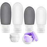 Oursunshine Travel Bottles,Leakproof Silicone Refillable Travel Containers,Squeezable Travel Tube Sets Cosmetic Toiletry Containers for Shampoo Lotion Soap (3oz or 2oz)