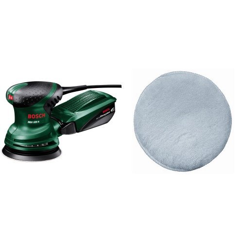 Bosch PEX 220 A Random Orbit Sander with Bosch Lambswool Bonnet