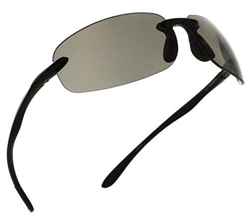 Island Sol Rimless Sunglasses TR90 Frame for Men and Women - Available in Polarized or Non-Polarized [Black - Polarized]