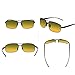 Mens Womens Classic Retro Polarized Sunlasses Metal Frame Dany&Night Driving Rectangular Sun Glasses for Men&Women