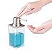 mDesign Rectangle Plastic Refillable Liquid Soap Dispenser Pump Bottle for Bathroom Vanity, Countertop, Sink - Hold Hand Soap/Sanitizer, Essential Oils, Lumiere Collection, 2 Pack, Cear/Brushed Chrome