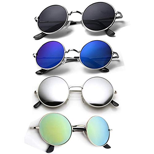 hipe Round Unisex Sunglasses Combo (Multicolor, Medium)