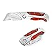 WORKPRO Quick-Change Utility Knife, Wood Grain Handle Lock-Back Work Folding Knife with Clip primary